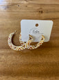 Large Hand-Beaded Open Hoop Earrings