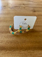 Medium Hand-Beaded Open Hoop Earrings
