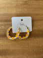 Medium Floral Hand-Beaded Hoop Earrings