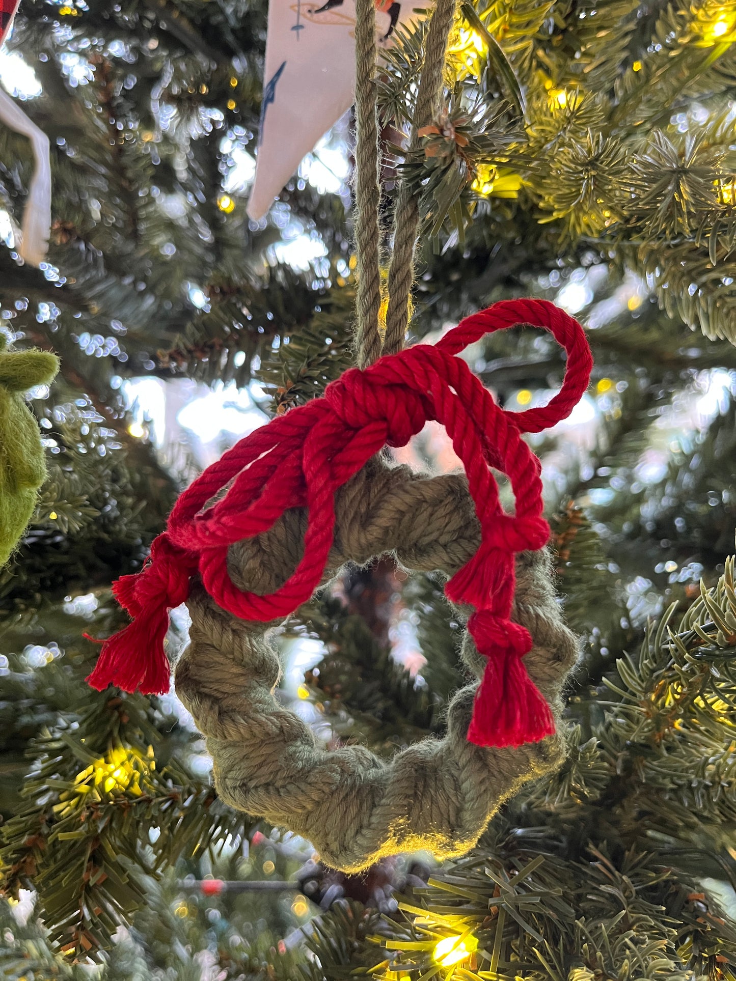 Ornement en macramé | Couronne de Noël