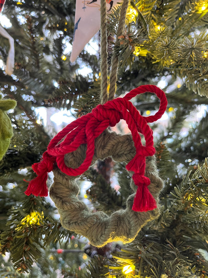 Ornement en macramé | Couronne de Noël