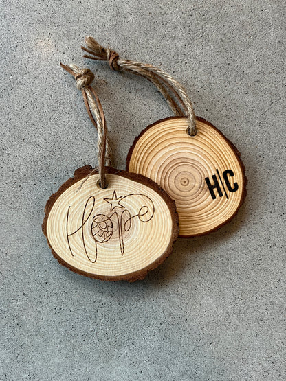 Wood Slice Ornament | Hope