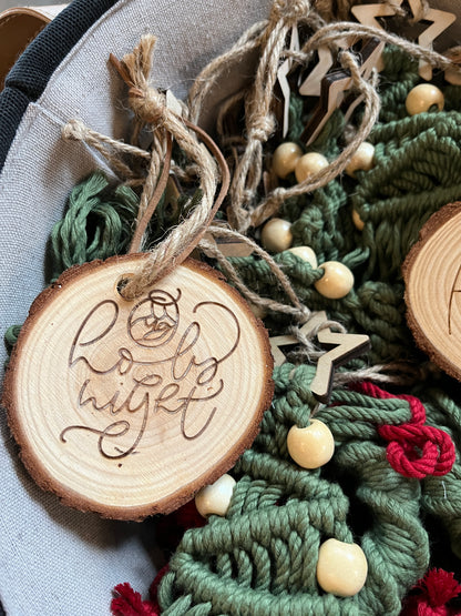 Wood Slice Ornament | O Holy Night