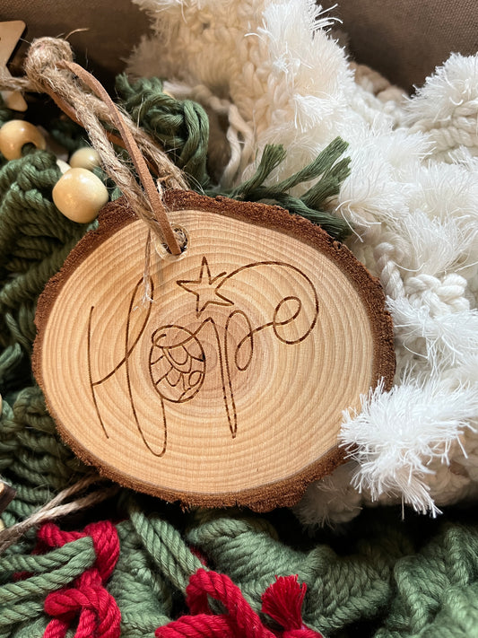 Wood Slice Ornament | Hope