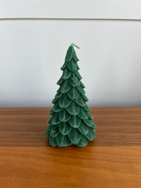 Natural Beeswax Candle | Green Yule Tree