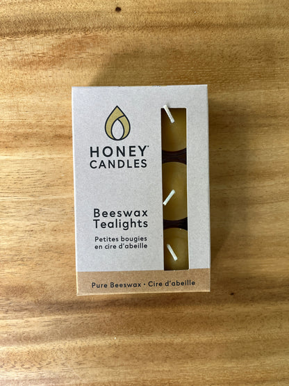 Pack of 6 Beeswax Tea Light Candles | Natural