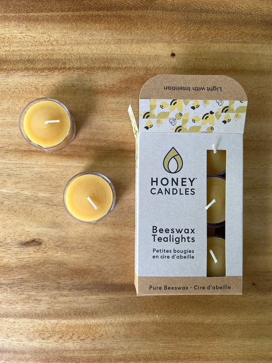 Pack of 6 Beeswax Tea Light Candles | Natural