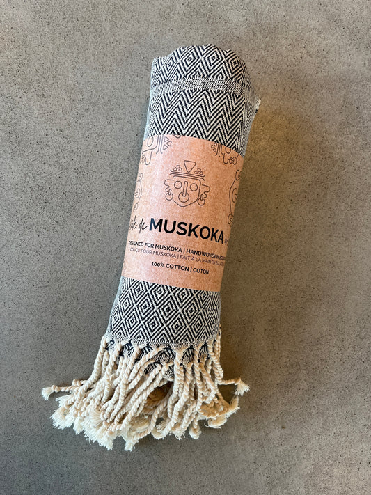 Muskoka Wrap | Handwoven Cotton | Navy