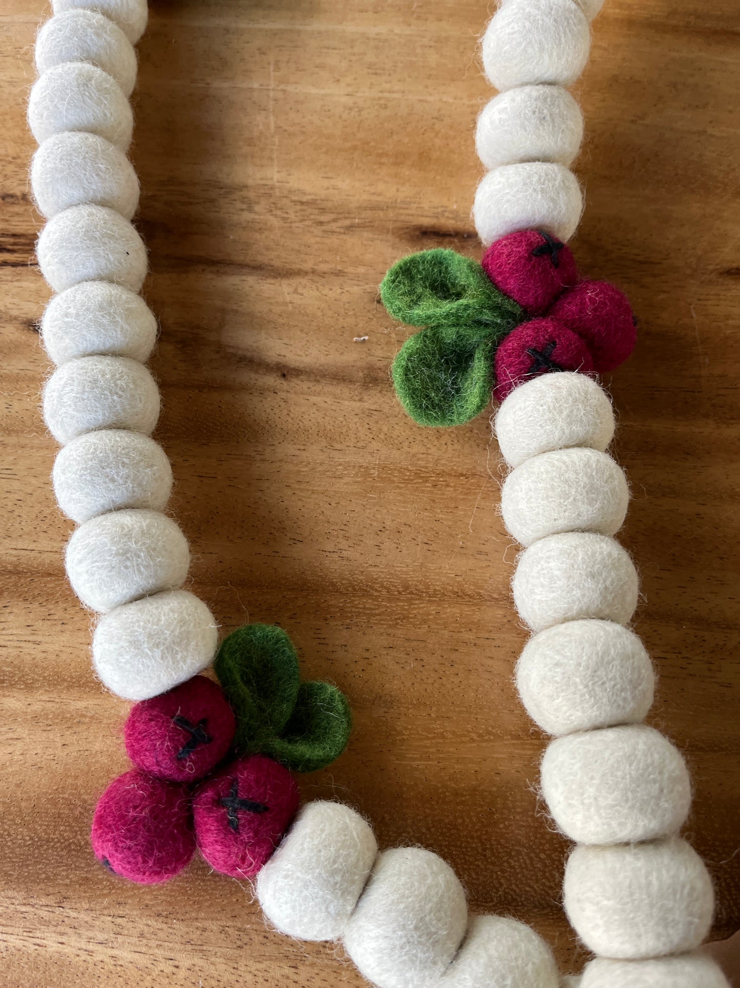 Felt Ball Garland | Cranberry