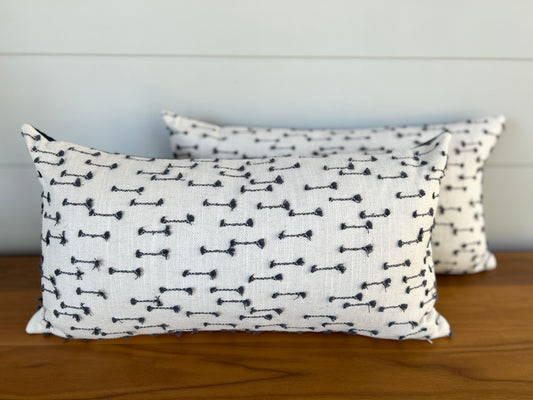 Pair of Lumbar Pillows | Boho Navy