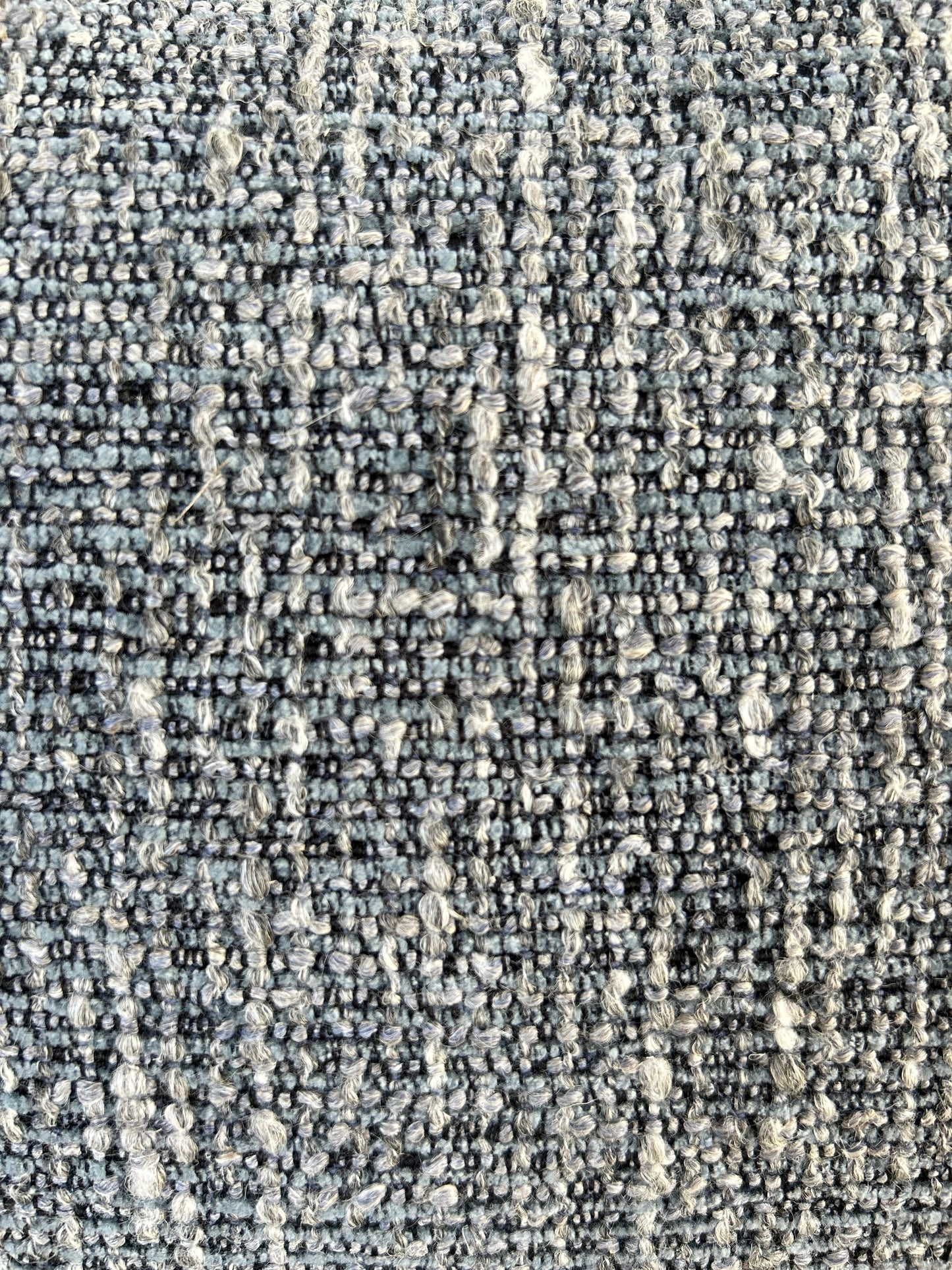 Pair of Lumbar Pillows | Blue Grey Chenille & Linen
