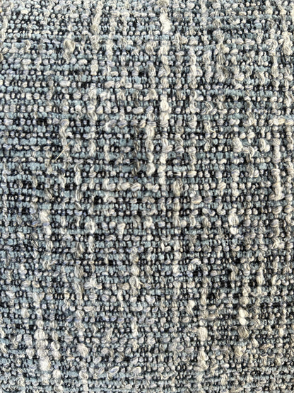 Pair of Lumbar Pillows | Blue Grey Chenille & Linen