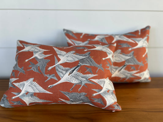 Pair of Lumbar Pillows | Flying Geese