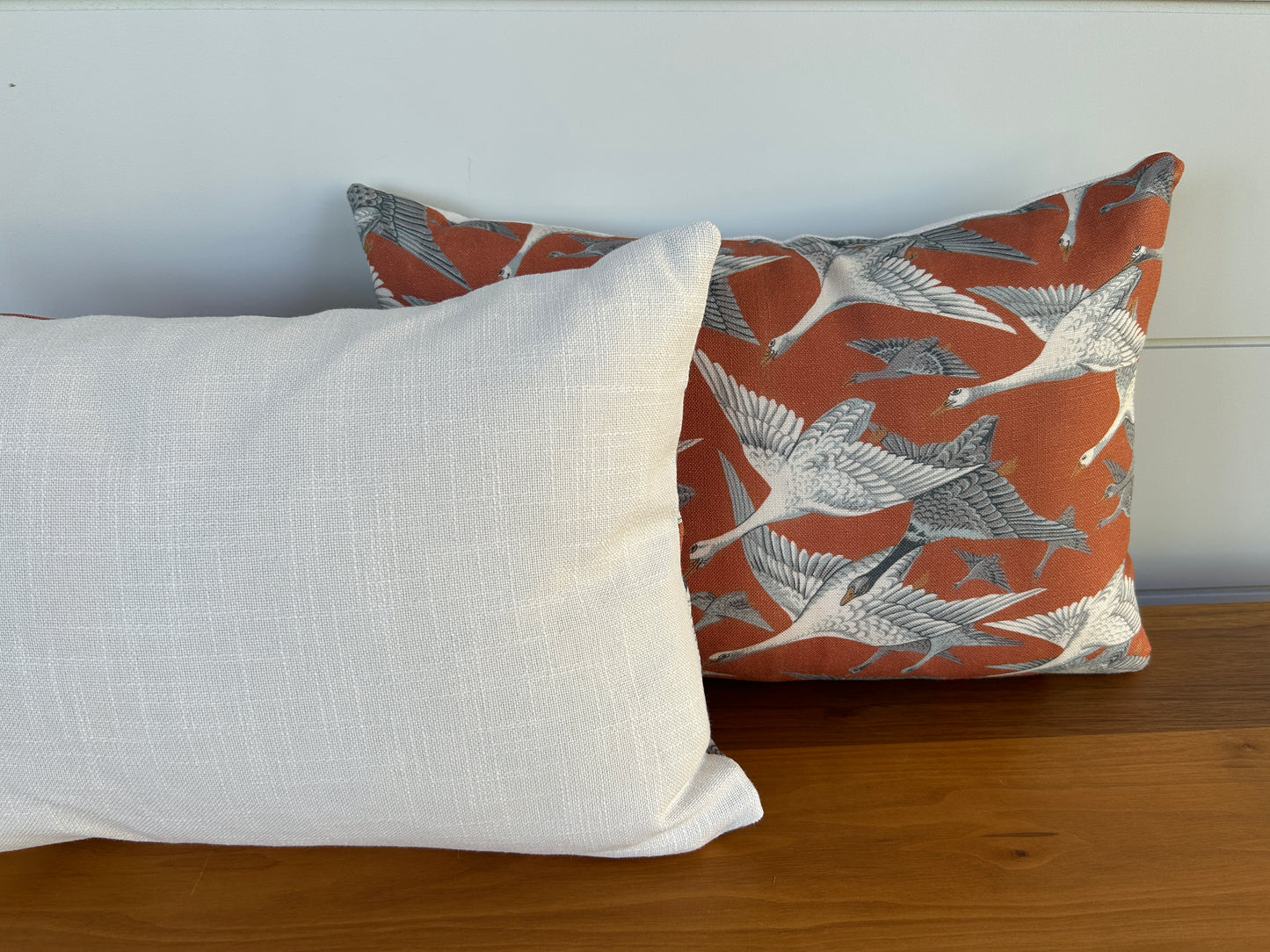 Pair of Lumbar Pillows | Flying Geese