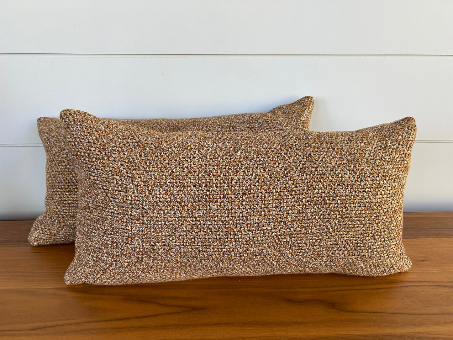 Pair of Lumbar Pillows | Autumn Knit Weave