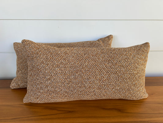 Pair of Lumbar Pillows | Autumn Knit Weave