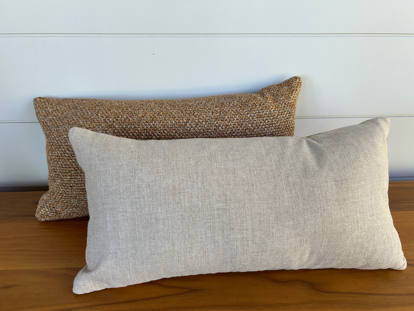 Pair of Lumbar Pillows | Autumn Knit Weave