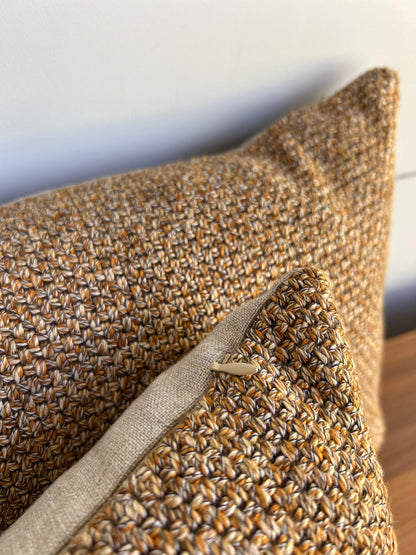 Pair of Lumbar Pillows | Autumn Knit Weave