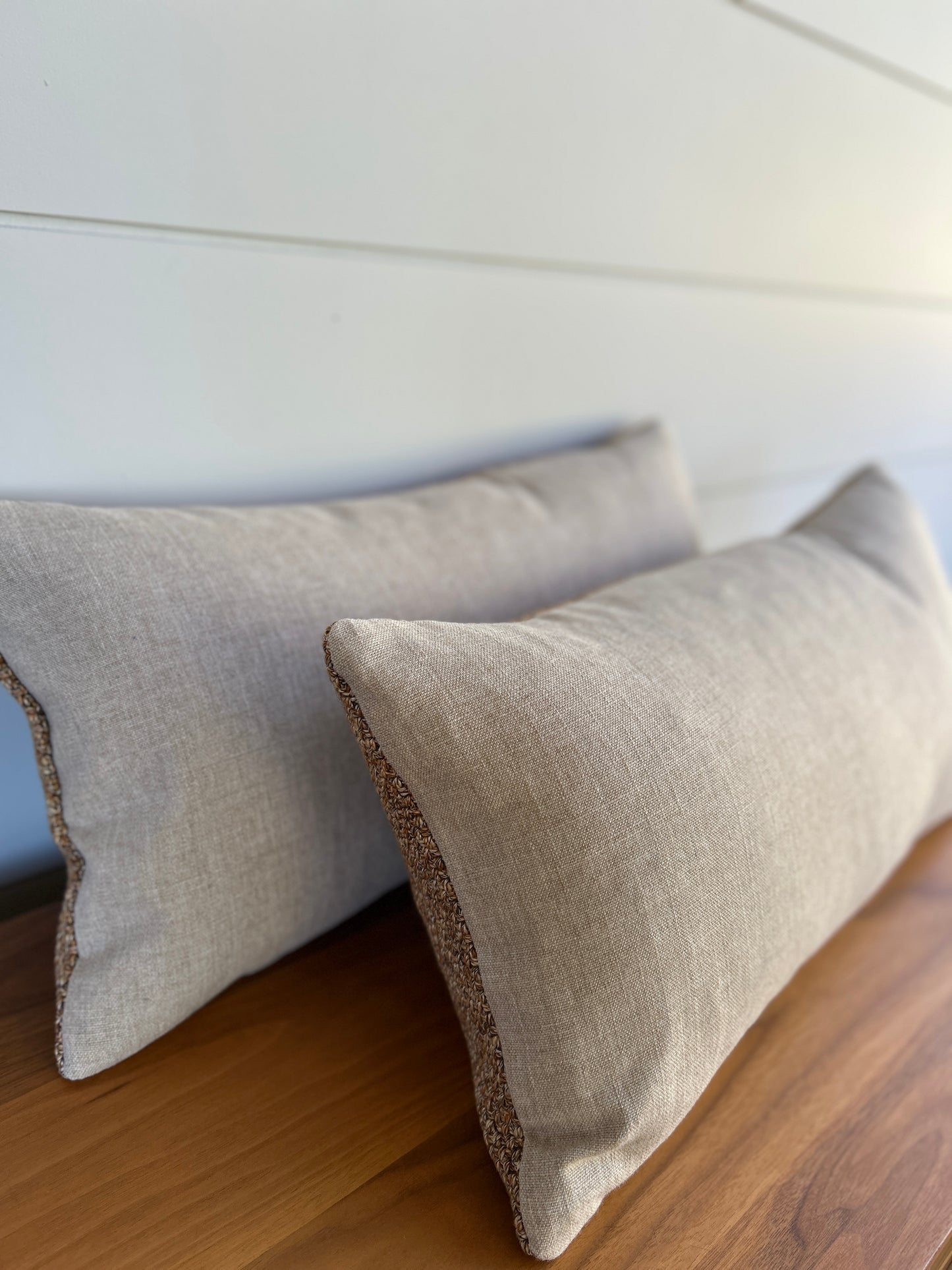 Pair of Lumbar Pillows | Autumn Knit Weave