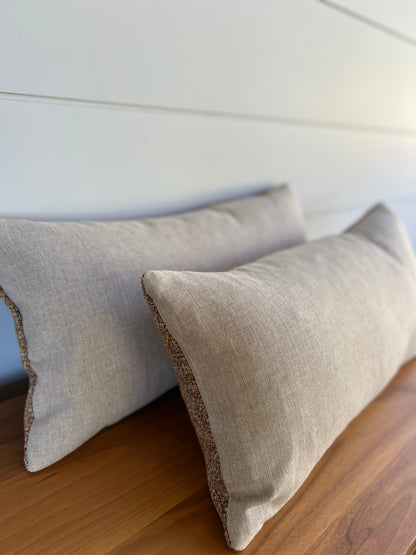 Pair of Lumbar Pillows | Autumn Knit Weave