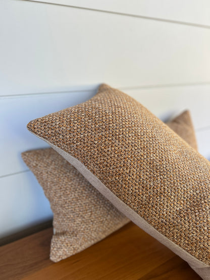 Pair of Lumbar Pillows | Autumn Knit Weave