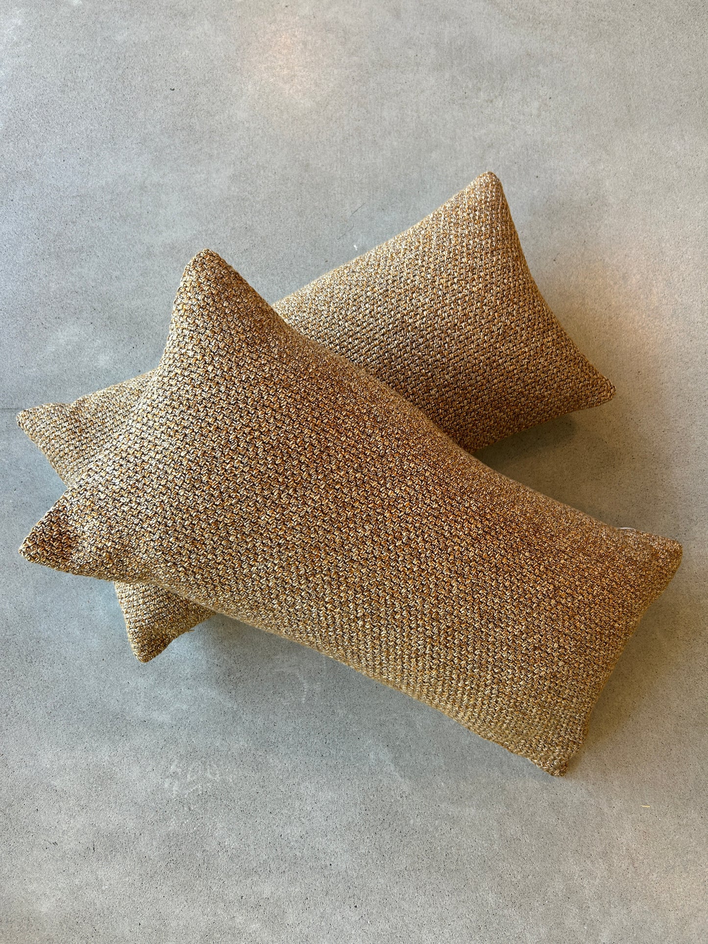 Pair of Lumbar Pillows | Autumn Knit Weave