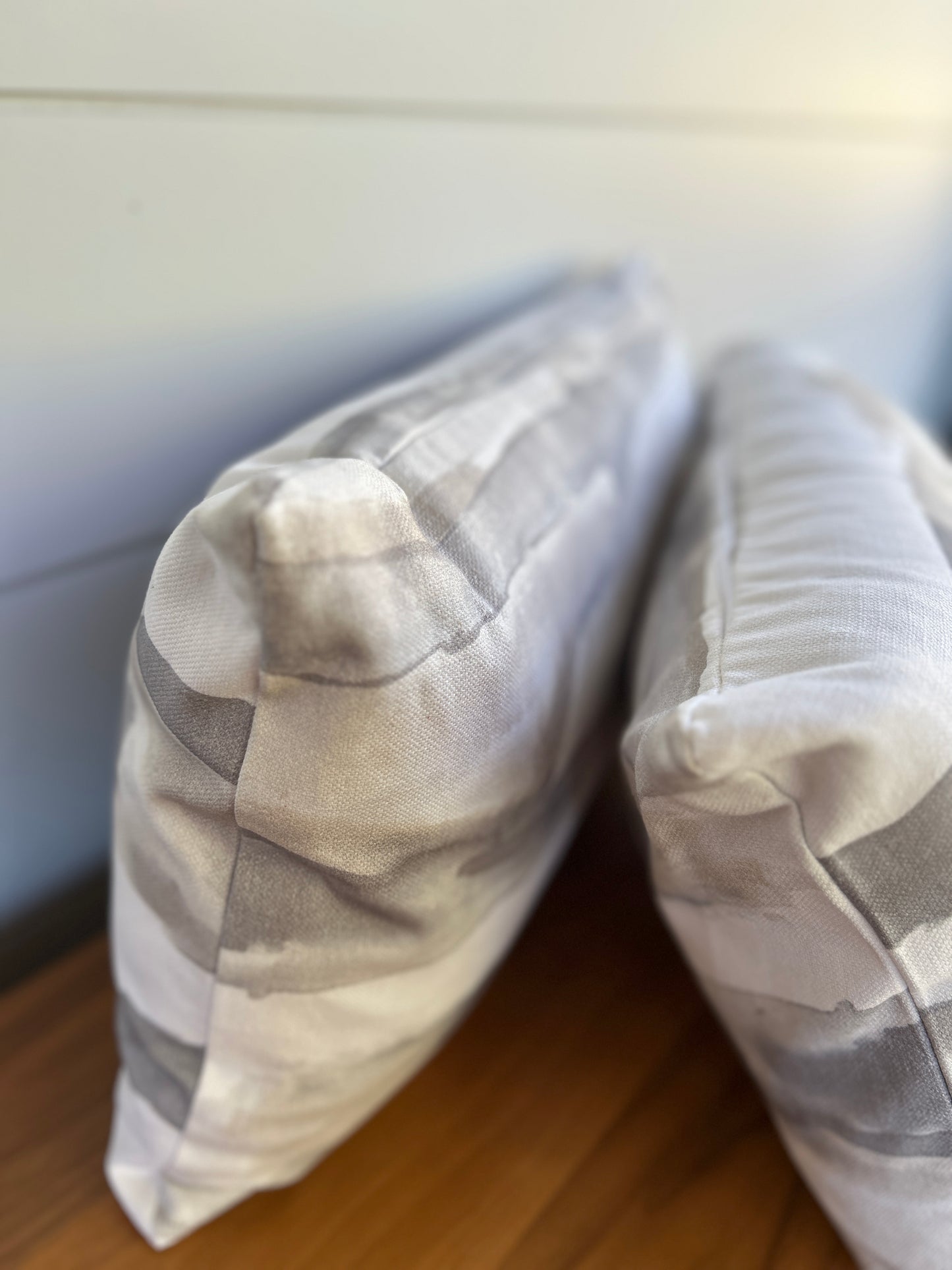 Pair of Lumbar Pillows | Waves of Grey