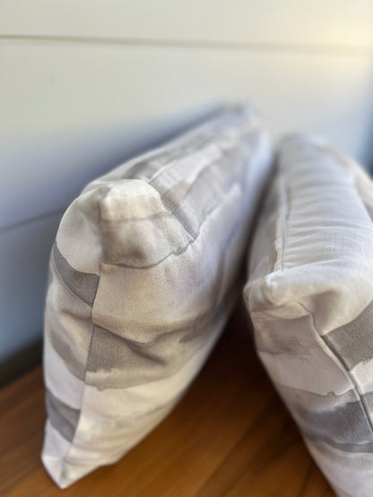Pair of Lumbar Pillows | Waves of Grey
