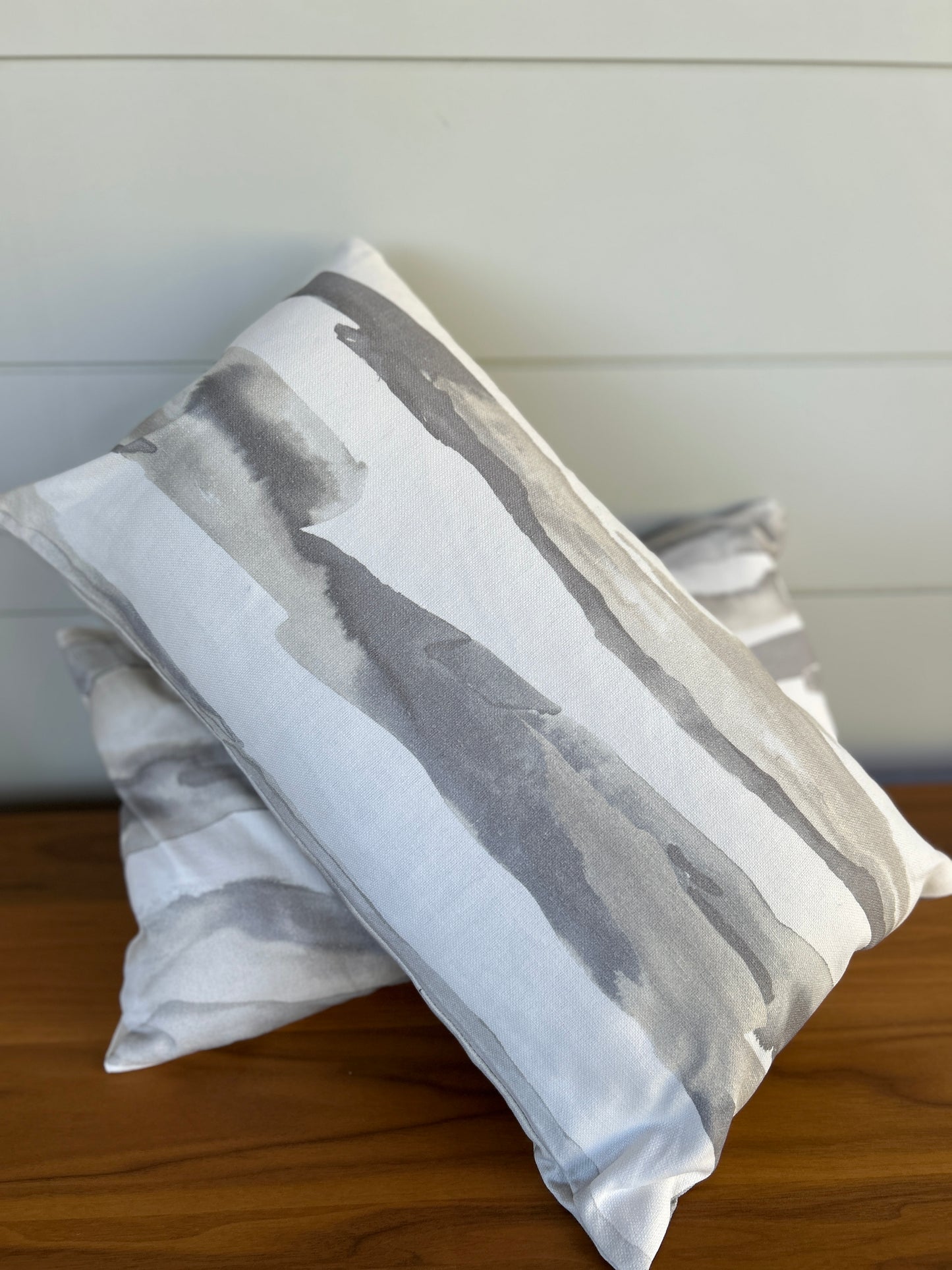 Pair of Lumbar Pillows | Waves of Grey