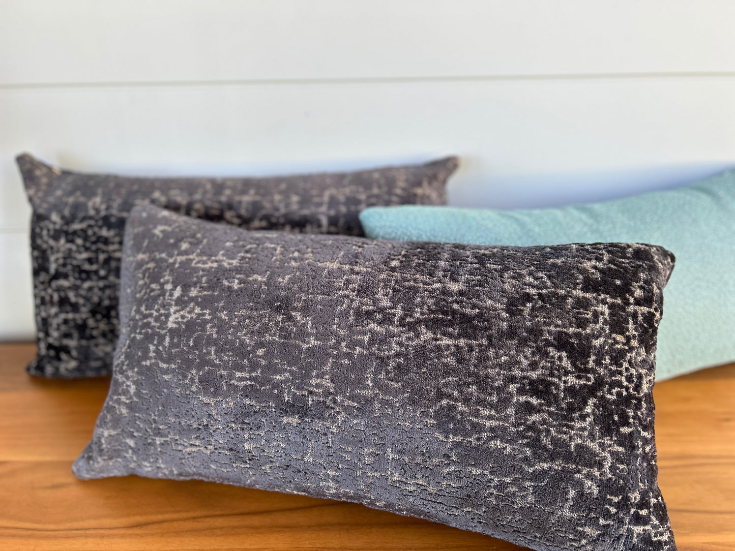 Pair of Lumbar Pillows | Charcoal Moss
