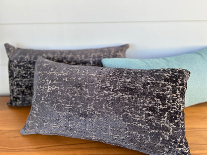 Pair of Lumbar Pillows | Charcoal Moss