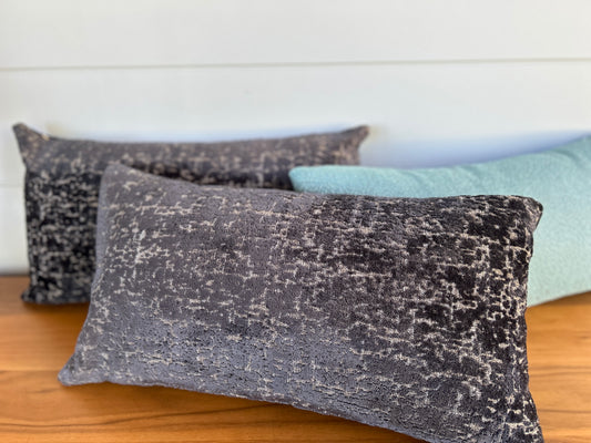 Pair of Lumbar Pillows | Charcoal Moss