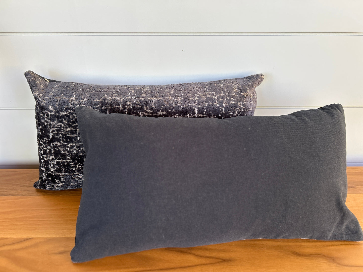 Pair of Lumbar Pillows | Charcoal Moss