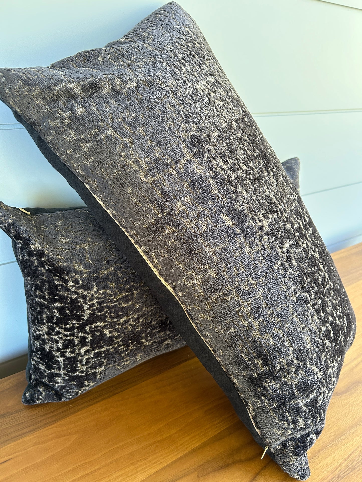 Pair of Lumbar Pillows | Charcoal Moss