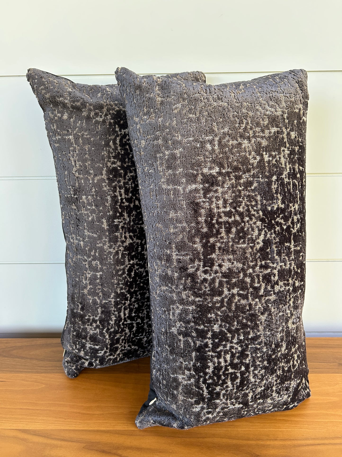 Pair of Lumbar Pillows | Charcoal Moss