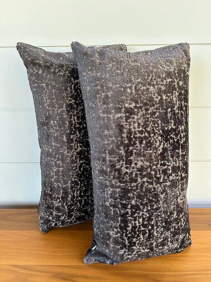 Pair of Lumbar Pillows | Charcoal Moss