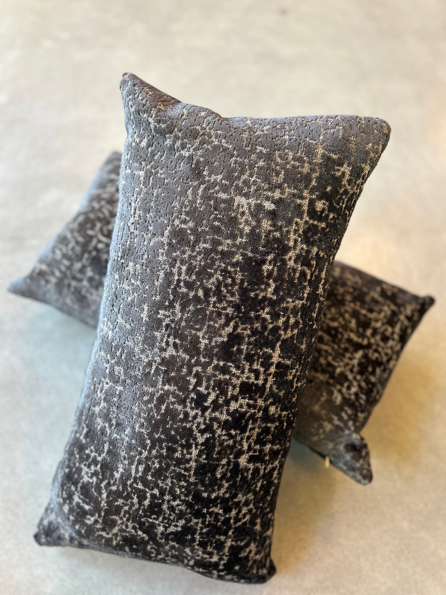 Pair of Lumbar Pillows | Charcoal Moss