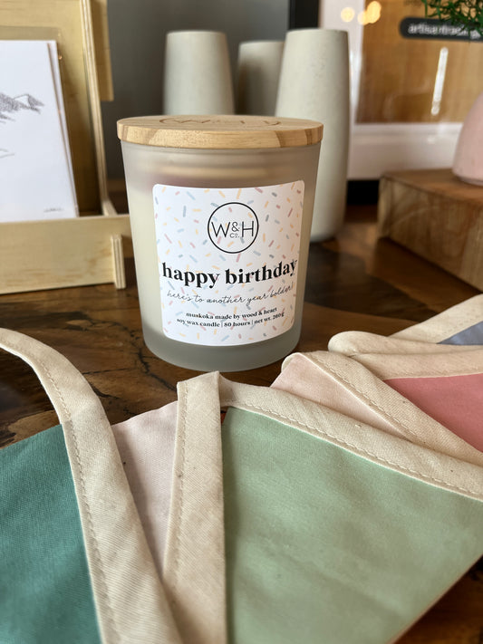 Happy Birthday Candle | Wood and Heart Design Co.