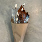 Cream Rosebud with Dried Magnolia Leaves | Dried Flower Bundle