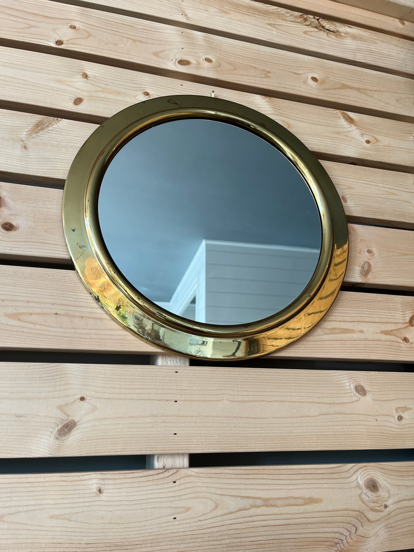 Round Brass Vintage Mirror | Lombard England