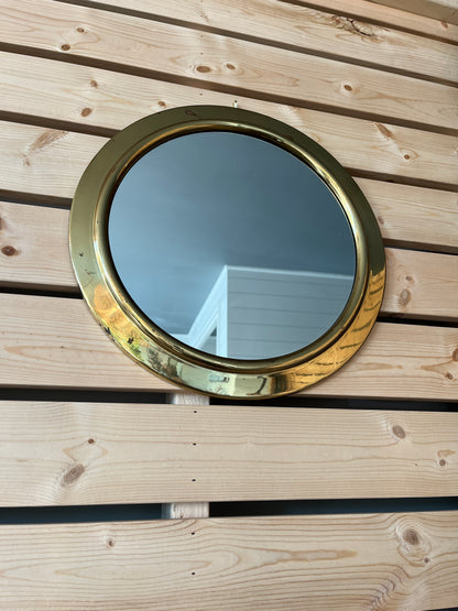 Round Brass Vintage Mirror | Lombard England