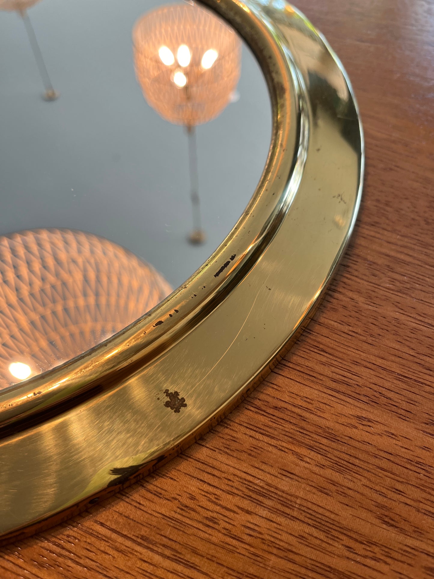 Round Brass Vintage Mirror | Lombard England