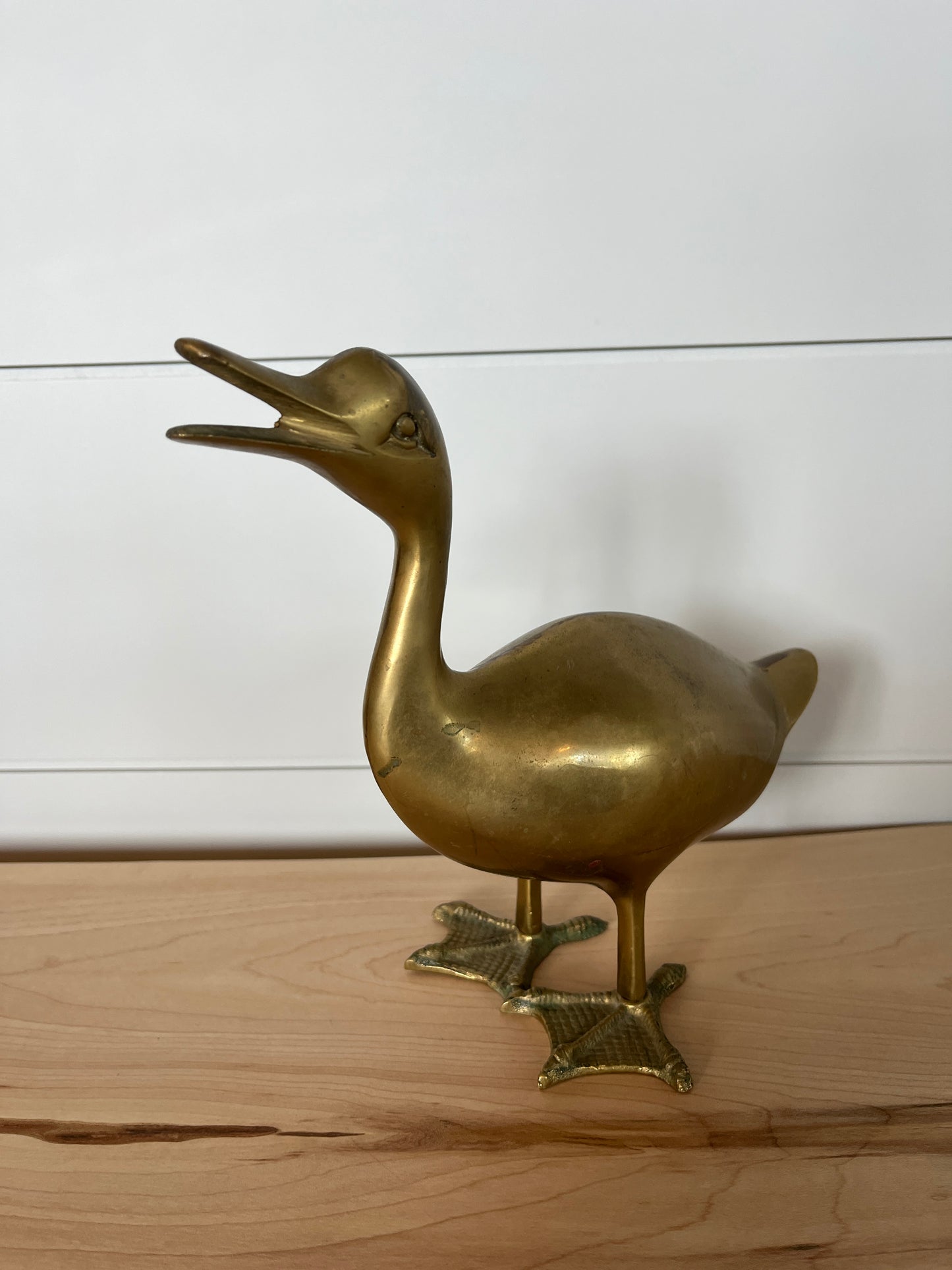 Grand canard en laiton | Décor vintage