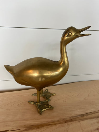 Grand canard en laiton | Décor vintage