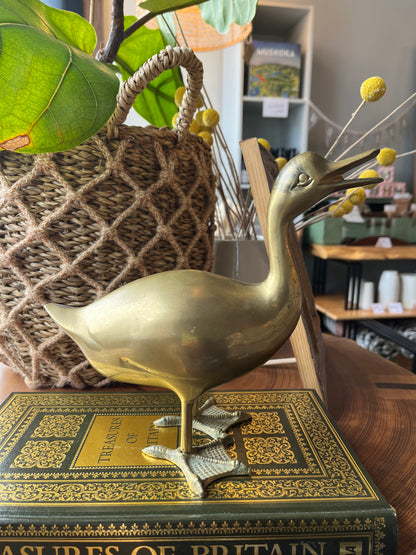 Grand canard en laiton | Décor vintage