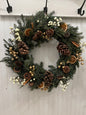 Preserved Cedar & Spruce Christmas Wreath | Cream & Gold