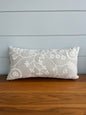 Lumbar Pillow | Embroidered Oatmeal Linen