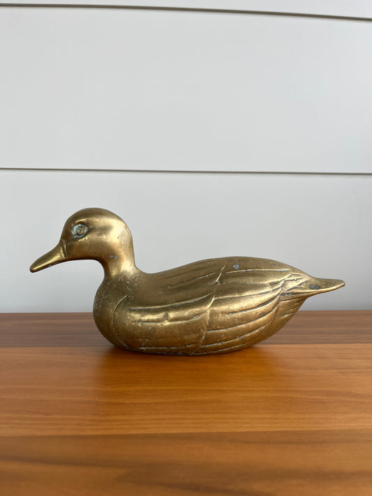 Canard en laiton de taille moyenne | Décor vintage