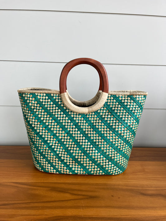 Pandan Bayong Purse | Emerald with Natural