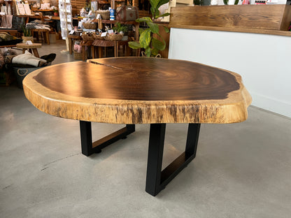 Coffee Table | Unique Live Edge with Black Legs